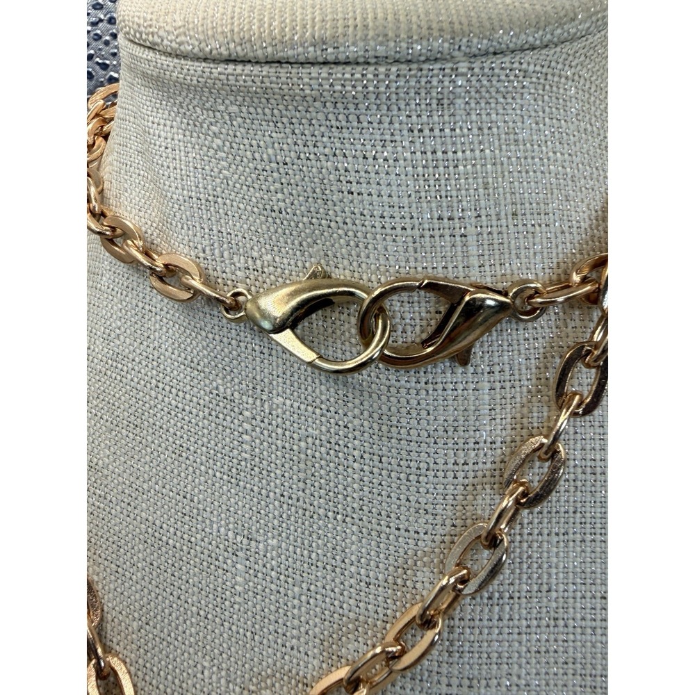 22" Trendy Anchor Metal Chains Purse Handle Shoulder Strap Replacement Gold Tone - Picture 3 of 4